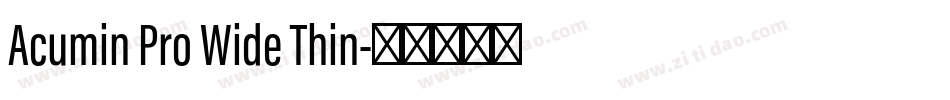 Acumin Pro Wide Thin字体转换